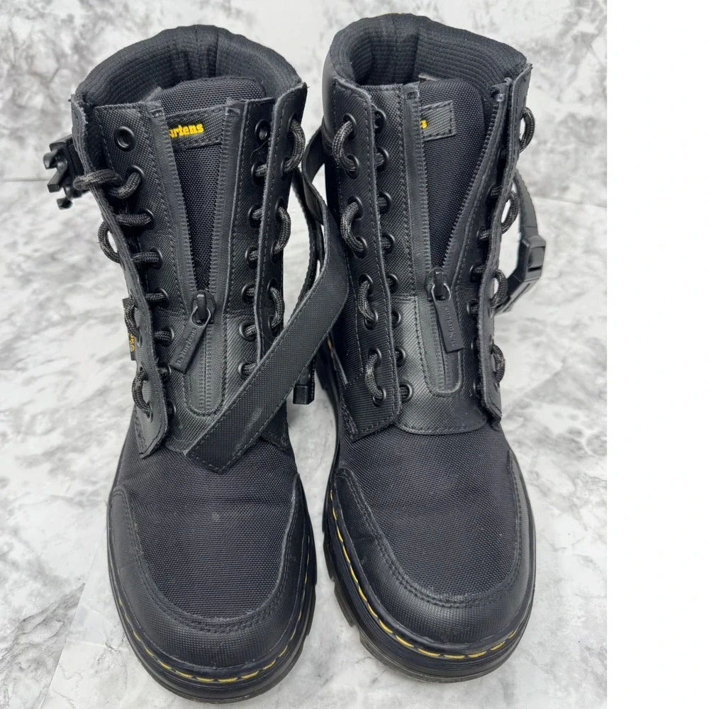 Dr. Martens Combs Tech 🖤II Cordura Black Utility Boots Zip Front Tactical‎